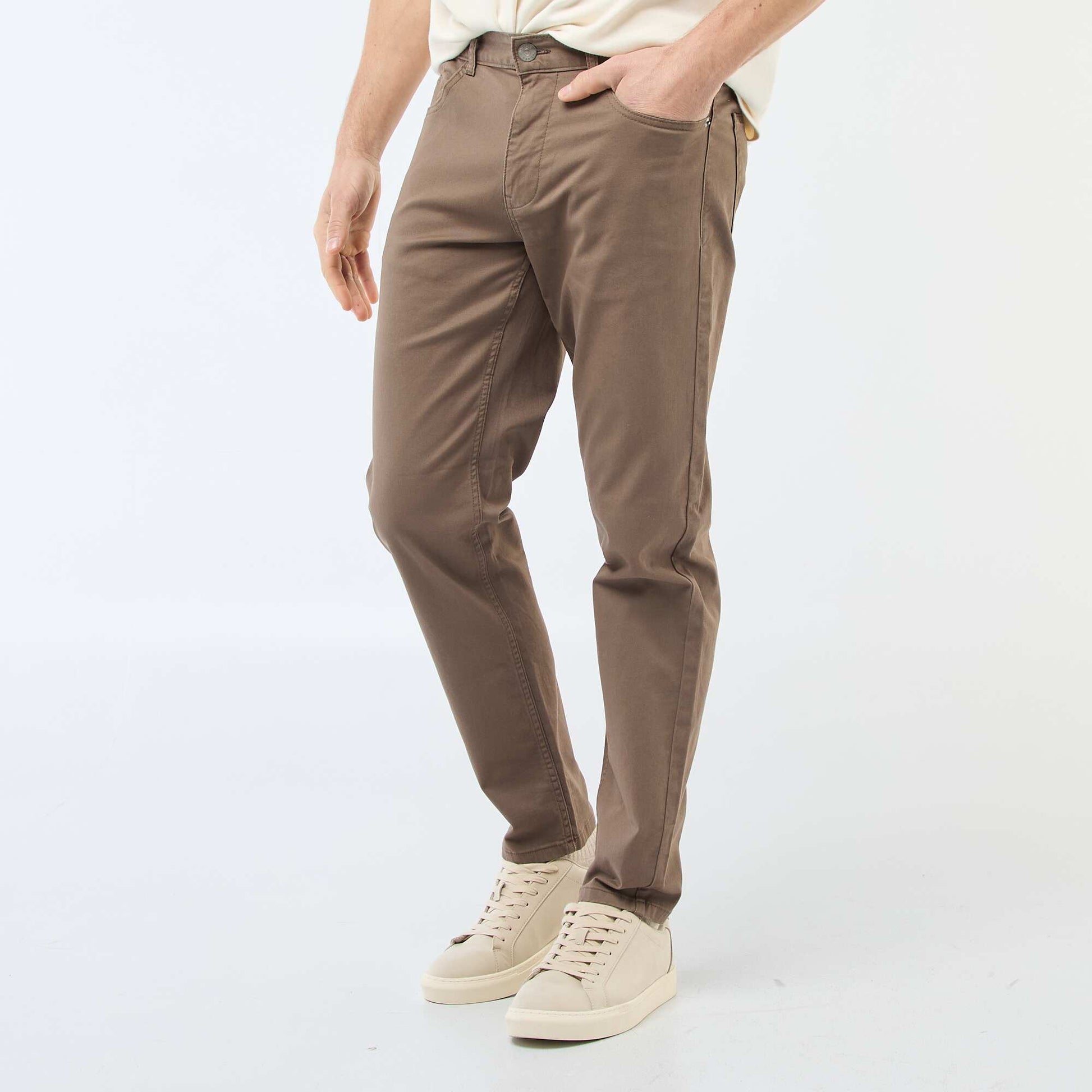 Chino slim 5 poches - L32 MARRON