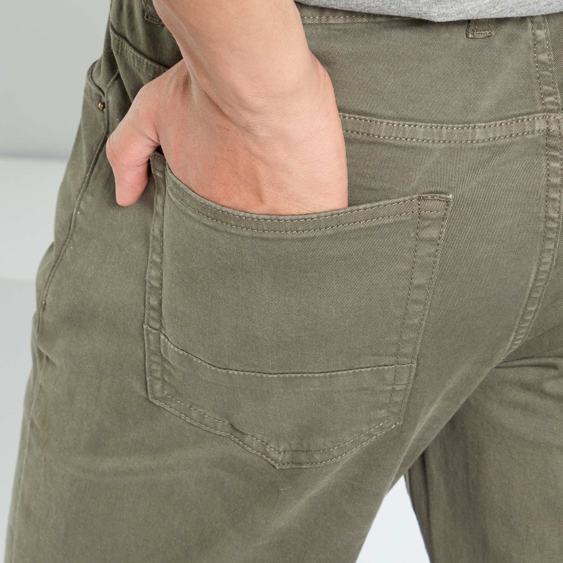 Pantalon slim L36 +1m90 KAKI CLAIR
