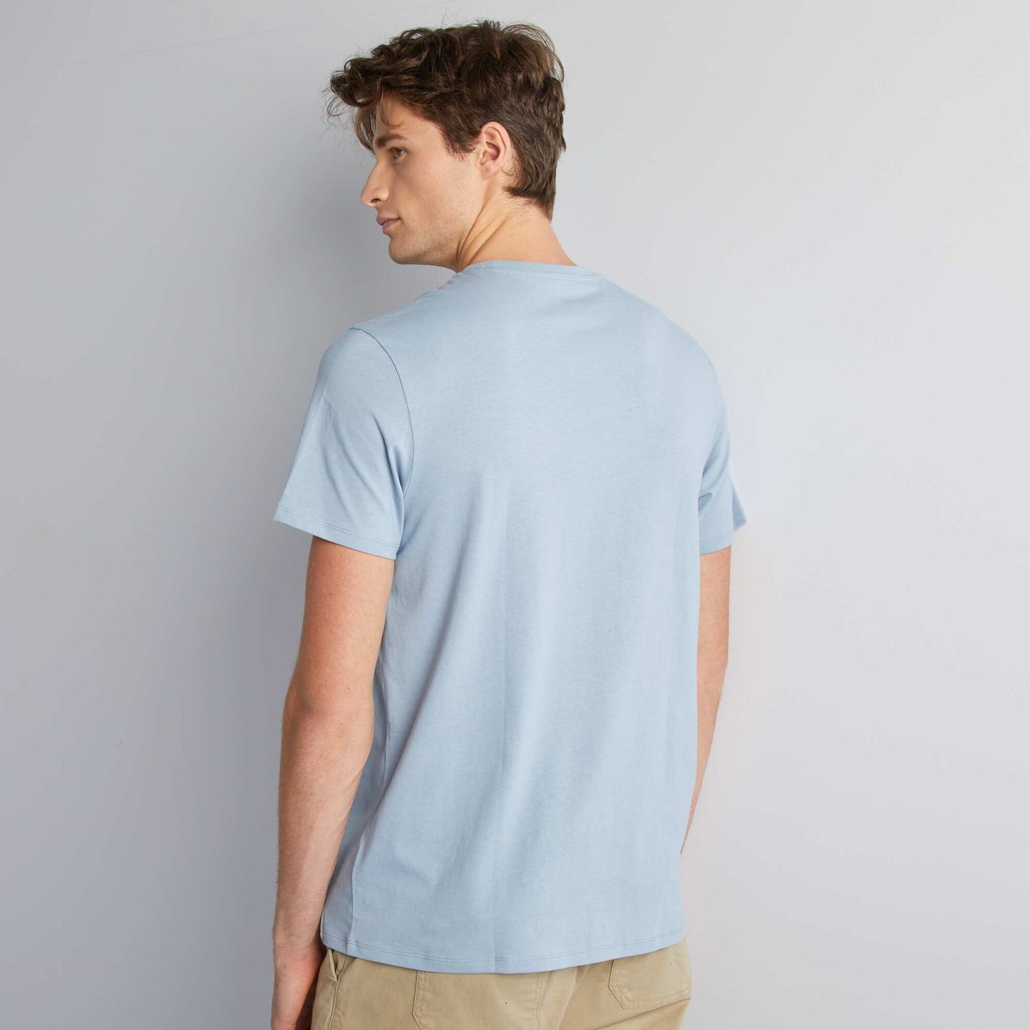 T-shirt uni pur coton +1m90 BLEU GRIS