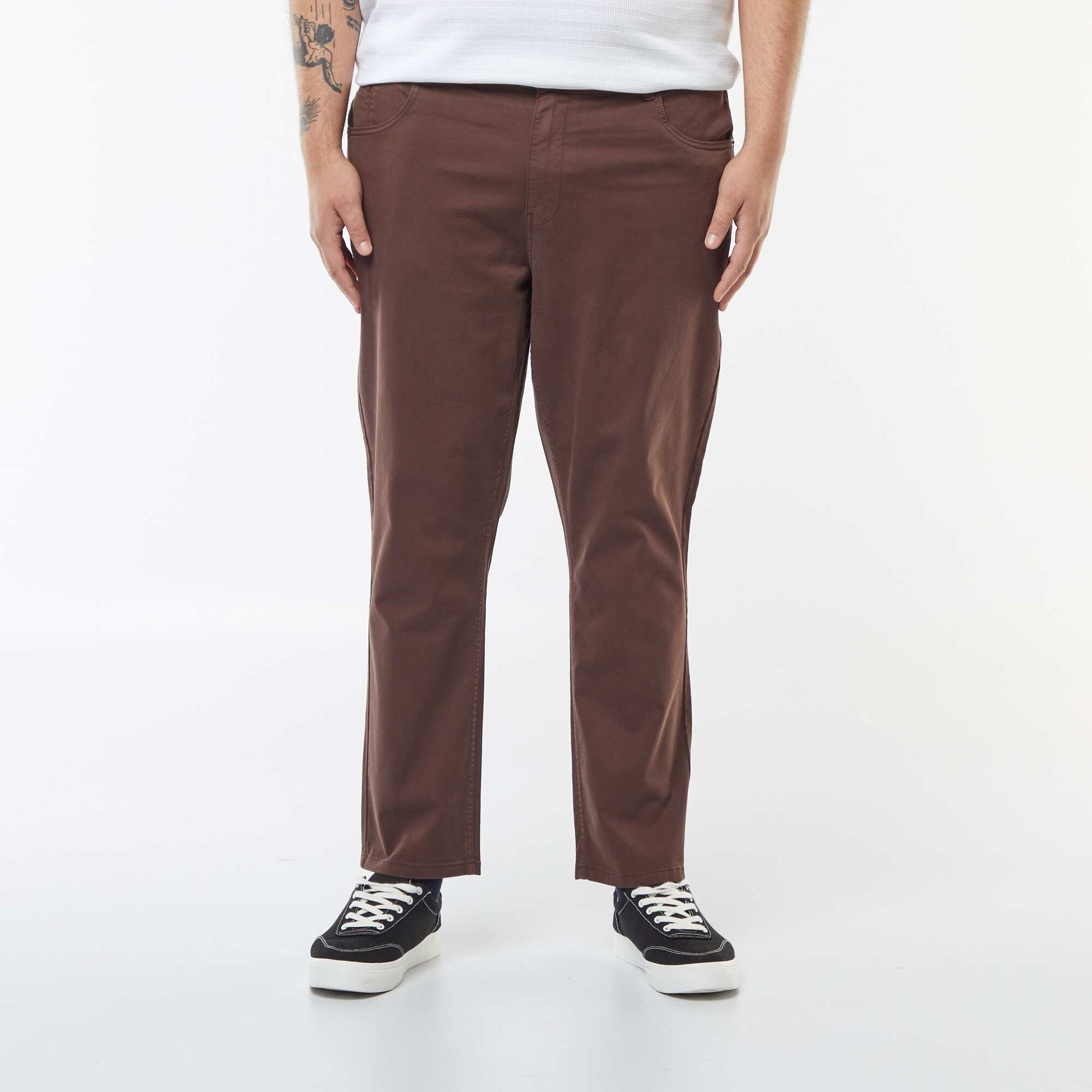 Pantalon slim - L32 MARRON