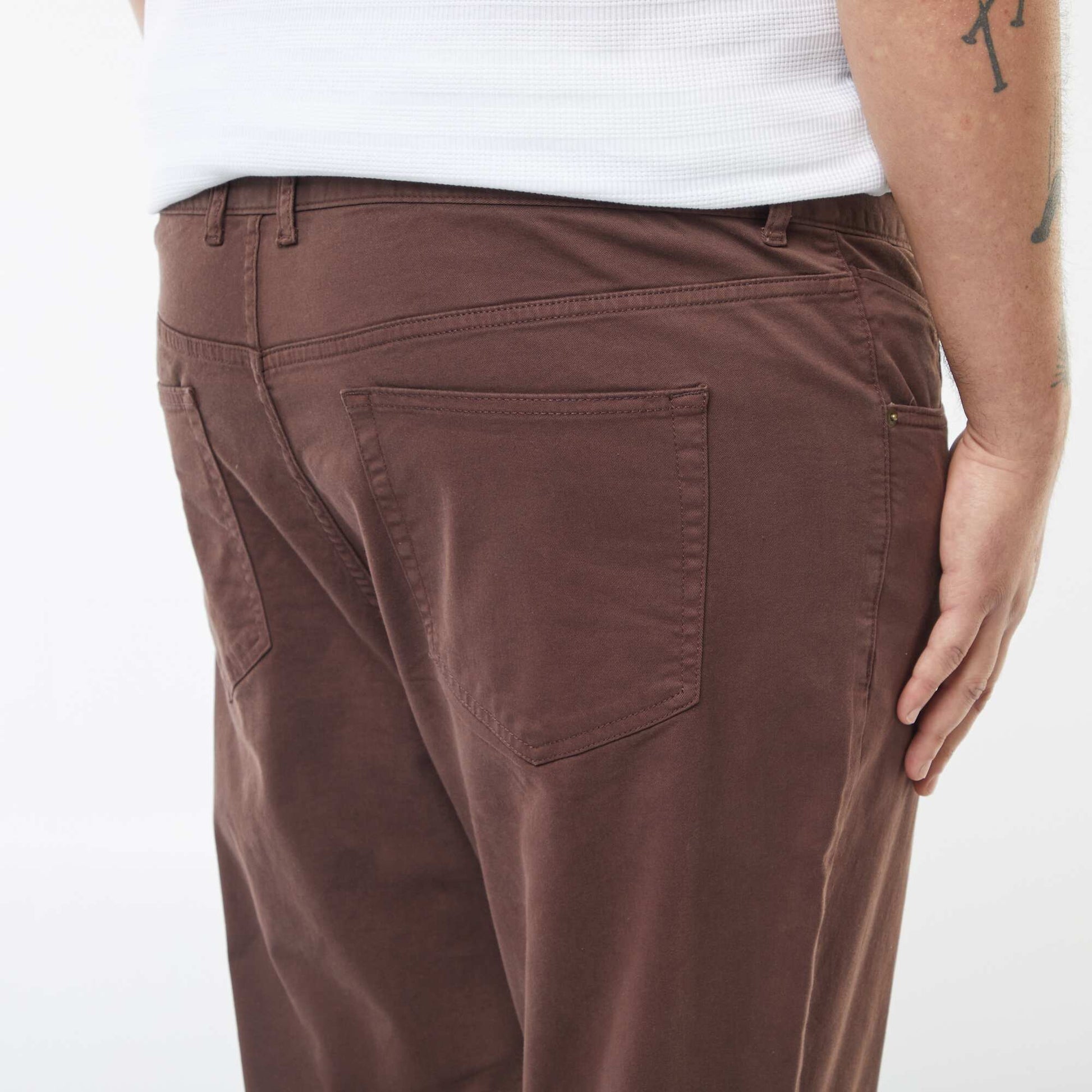 Pantalon slim - L32 MARRON