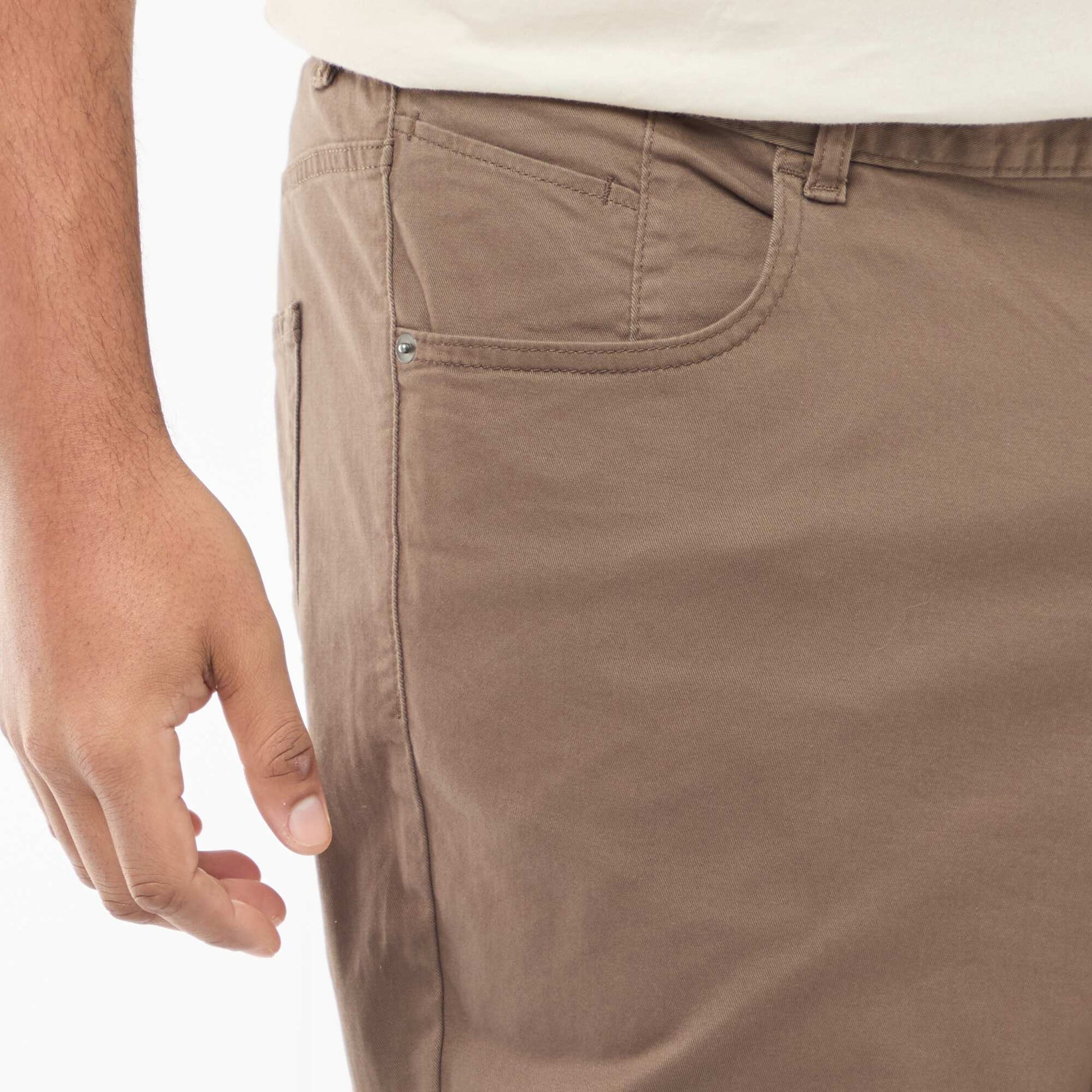 Pantalon slim - L32 MARRON