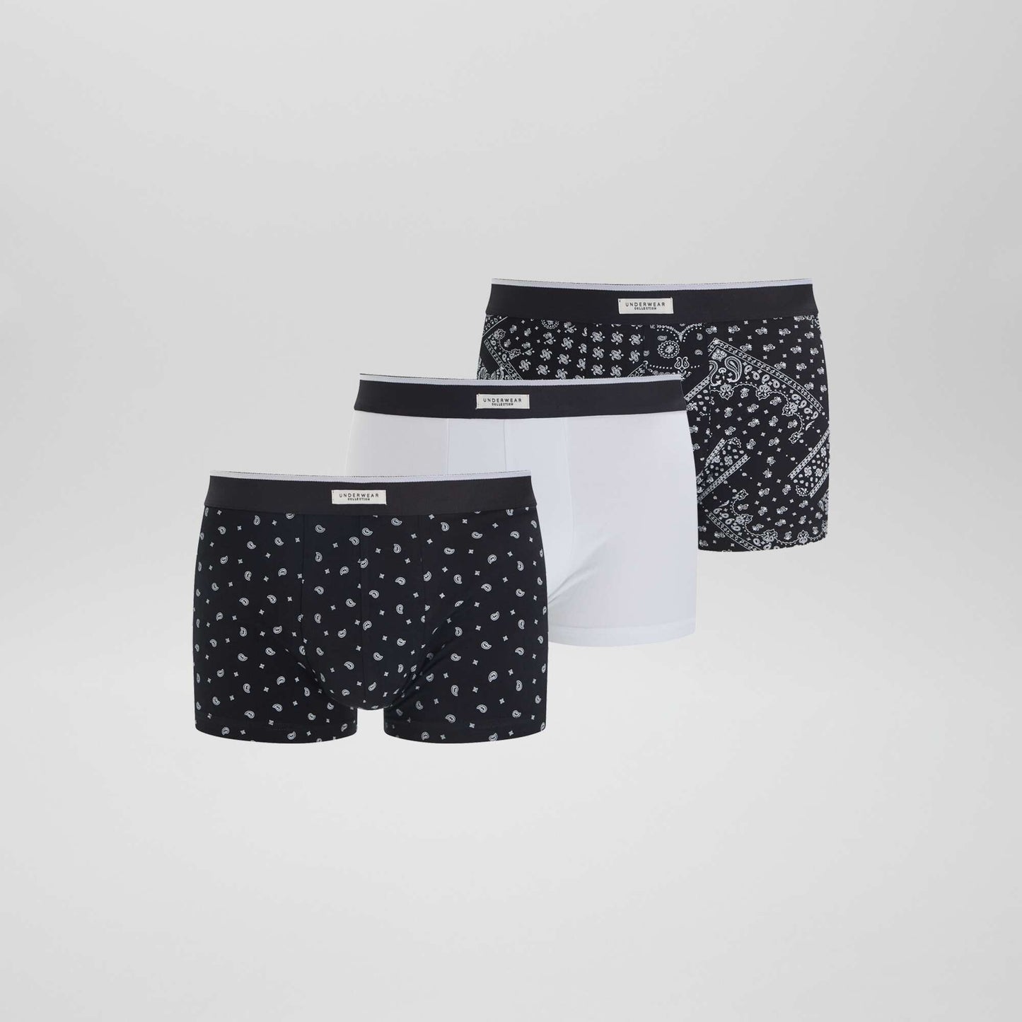 Lot 3 boxers stretch Noir/gris