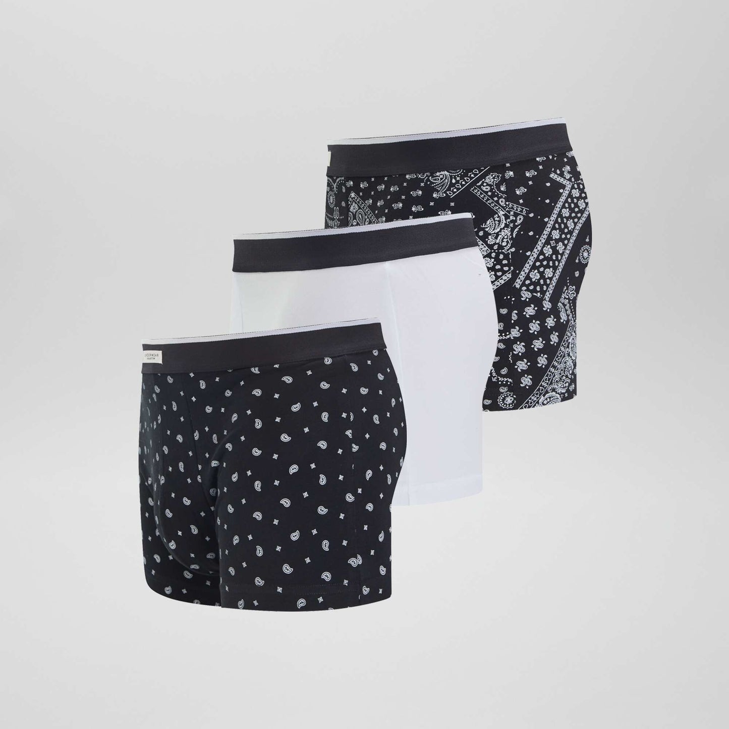 Lot 3 boxers stretch Noir/gris