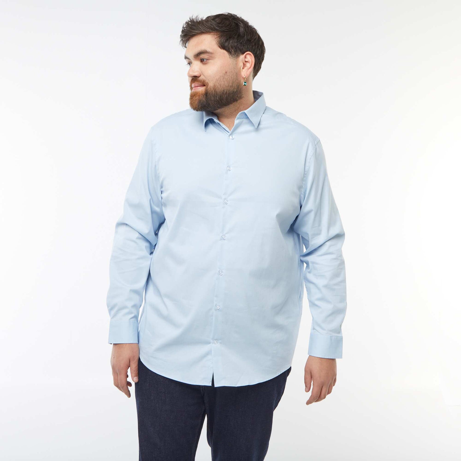 Chemise droite et stretch BLEU