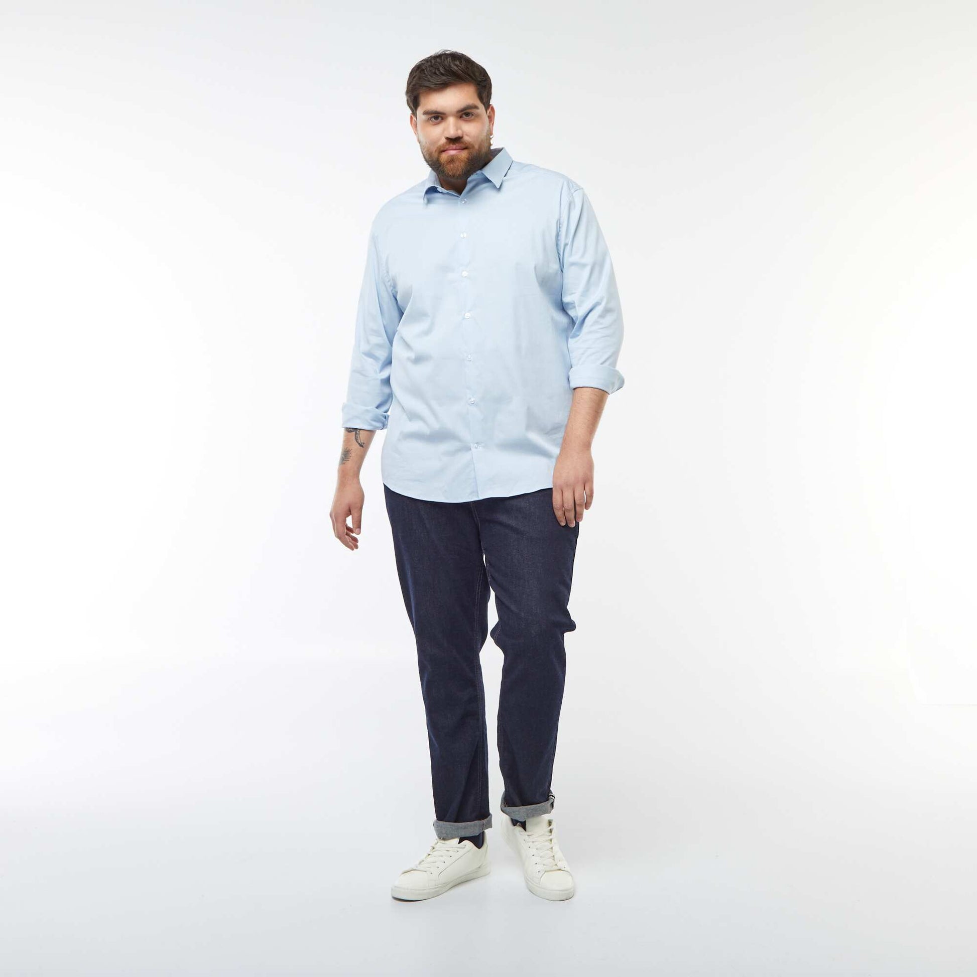 Chemise droite et stretch BLEU