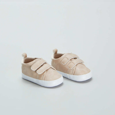 Baskets bicolores scratchs Beige