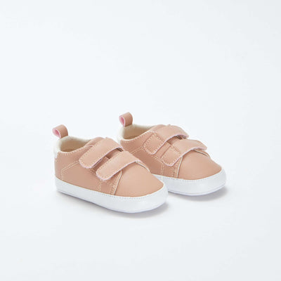 Baskets bicolores à scratchs BEIGE