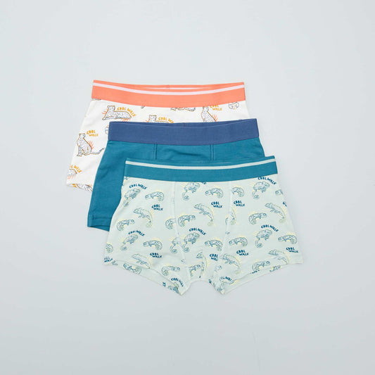 Lot de 3 boxers Blanc/vert