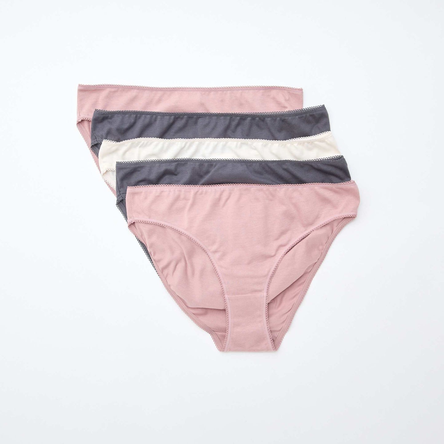 Lot de 5 culottes coton uni ROSE