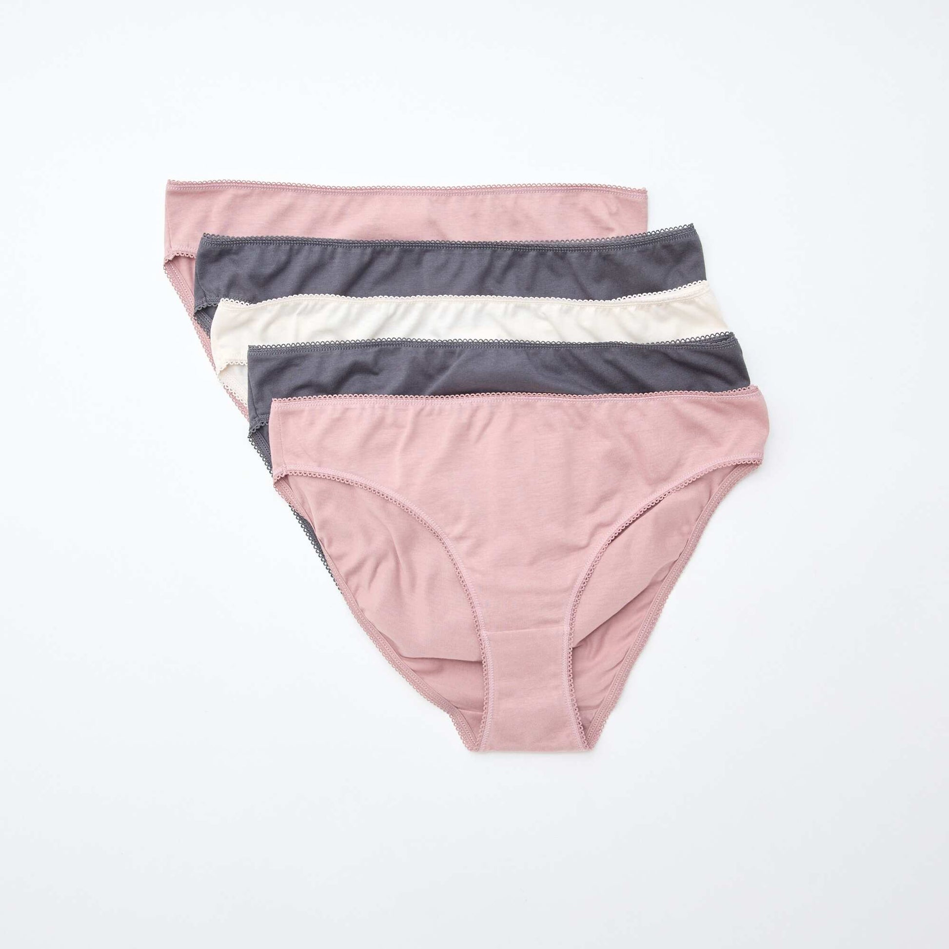 Lot de 5 culottes coton uni ROSE