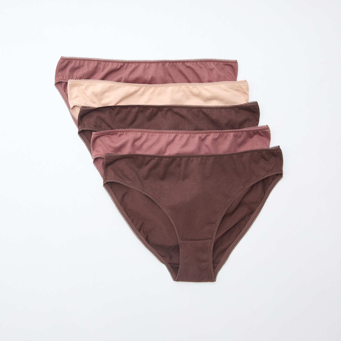 Lot de 5 culottes coton uni MARRON