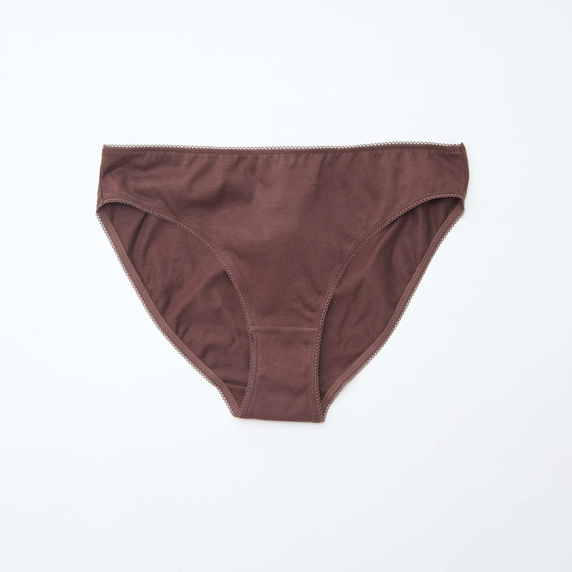 Lot de 5 culottes coton uni MARRON