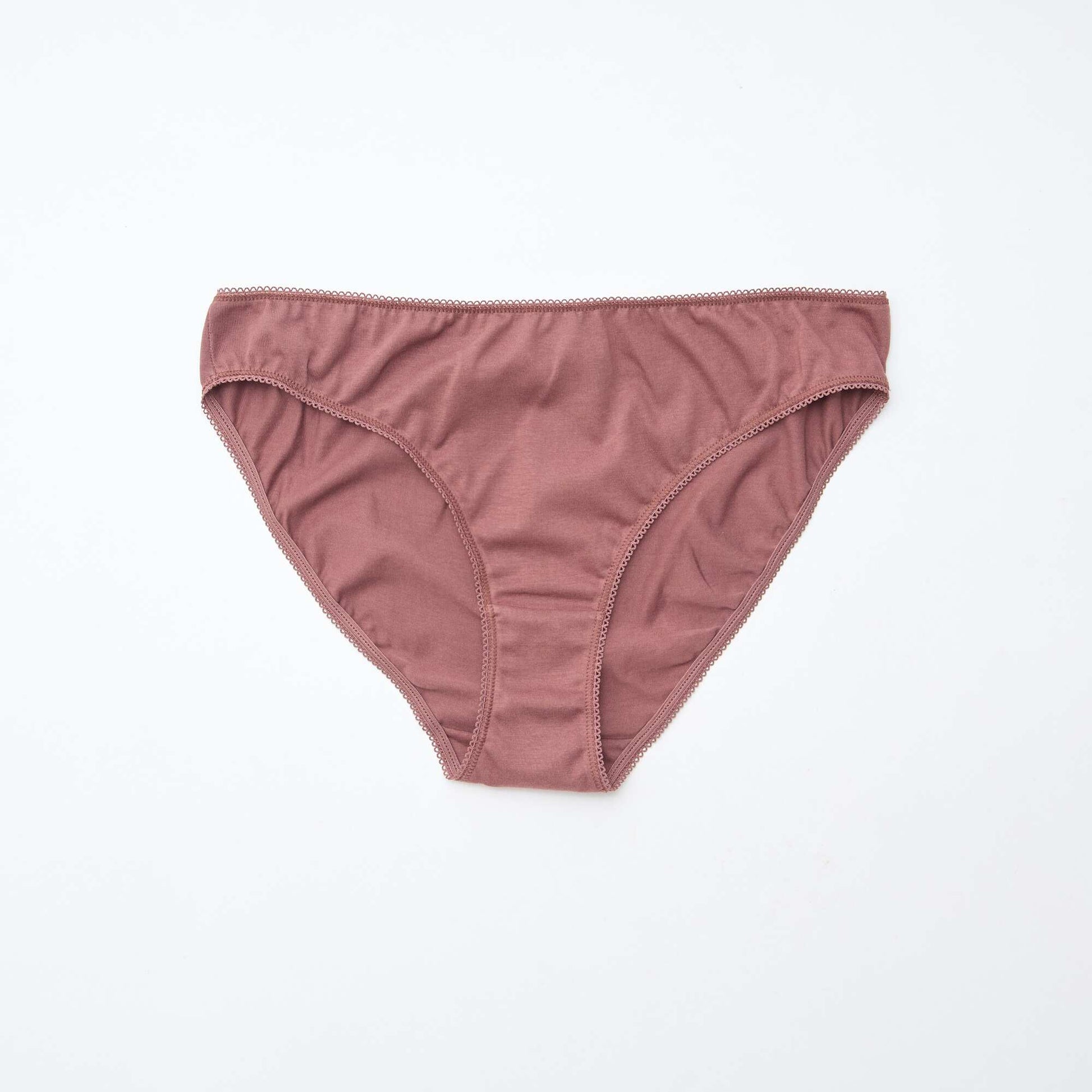 Lot de 5 culottes coton uni MARRON