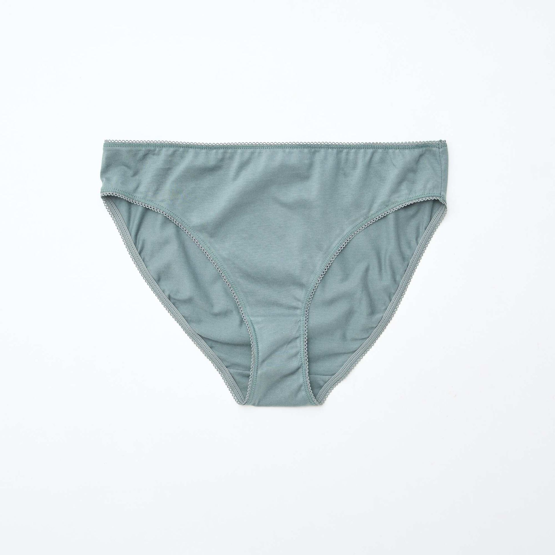 Lot de 5 culottes coton uni VERT