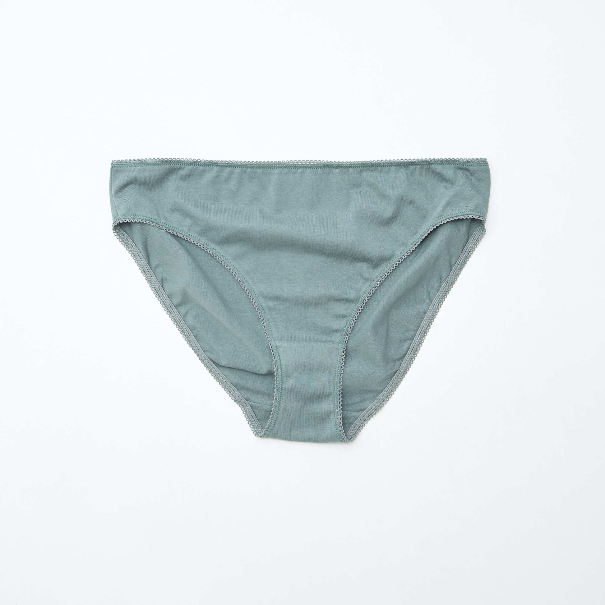 Lot de 5 culottes coton uni VERT