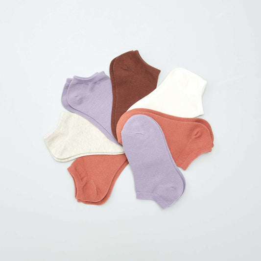 Lot de 7 paires de chaussettes invisibles Marron