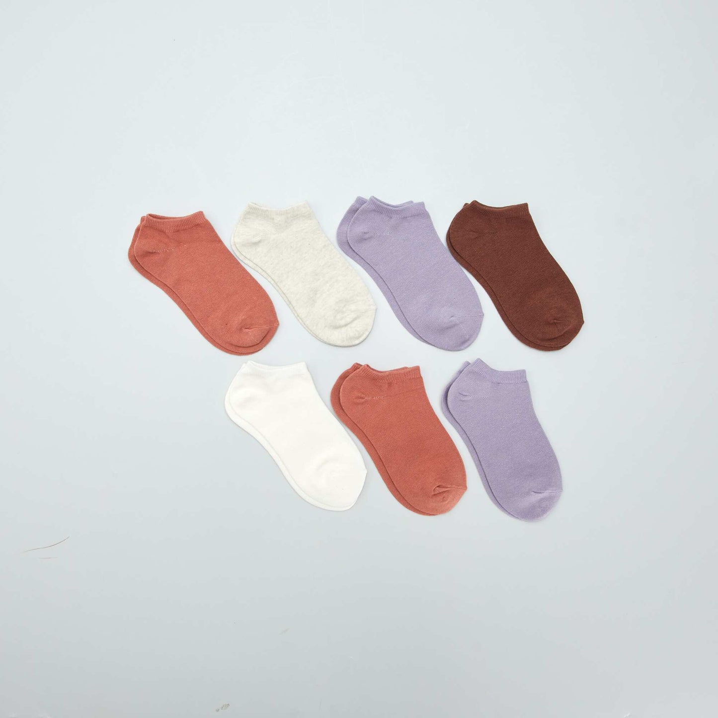 Lot de 7 paires de chaussettes invisibles Marron