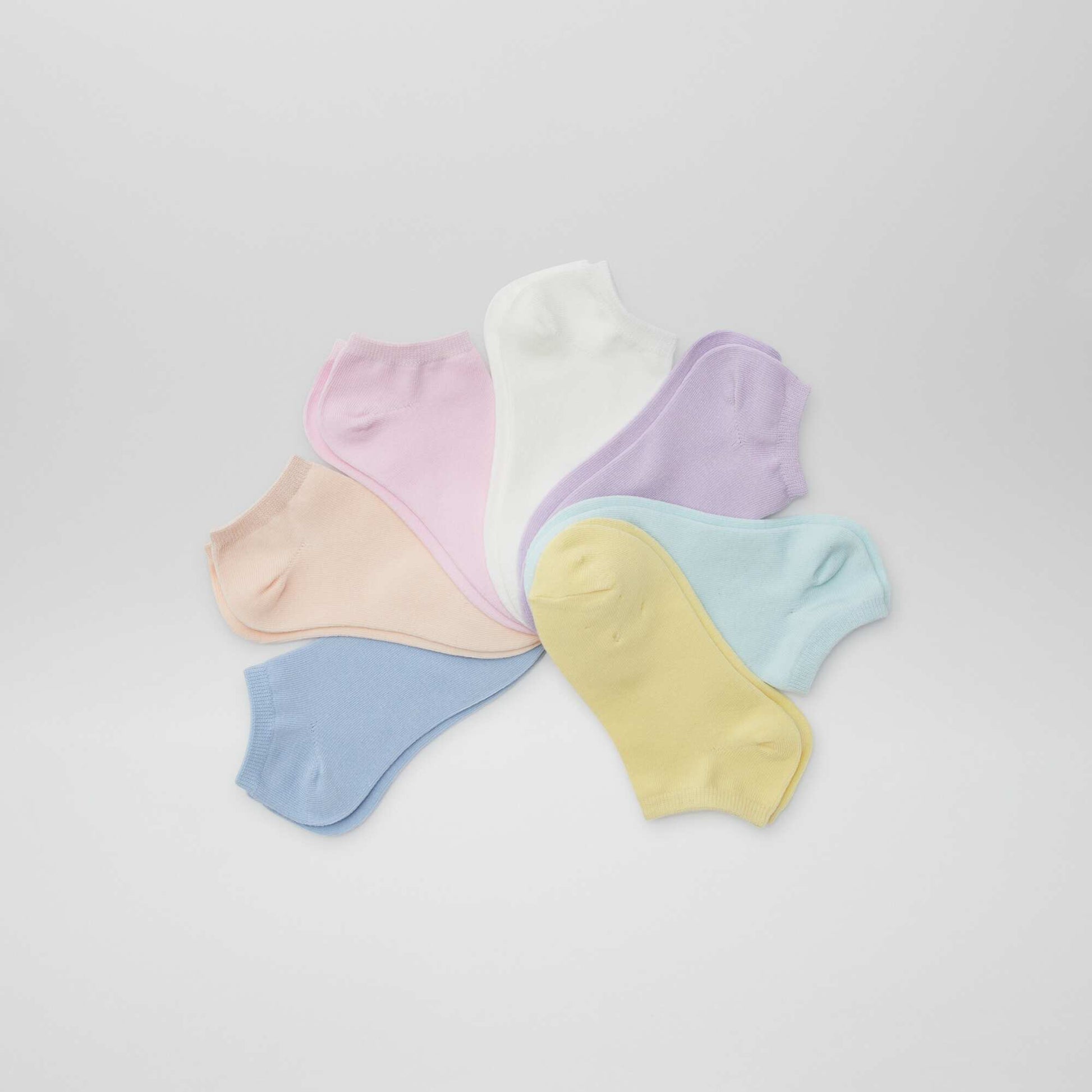 Lot de 7 paires de chaussettes invisibles MULTICOLORE