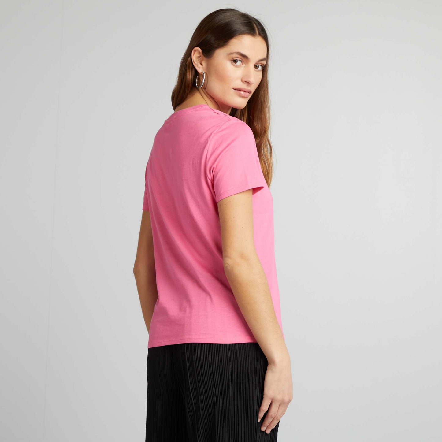 T-shirt en jersey imprimé Rose