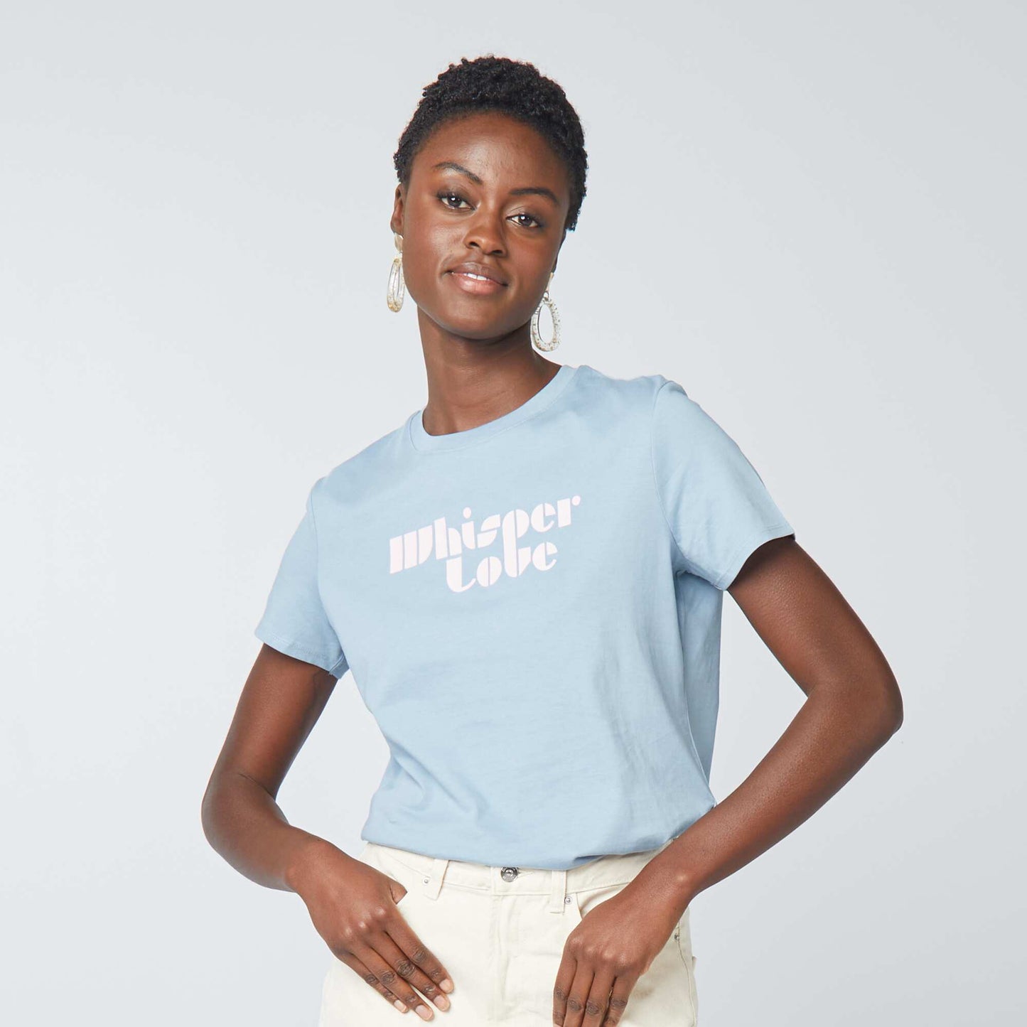 T-shirt en jersey imprimé Bleu foncé