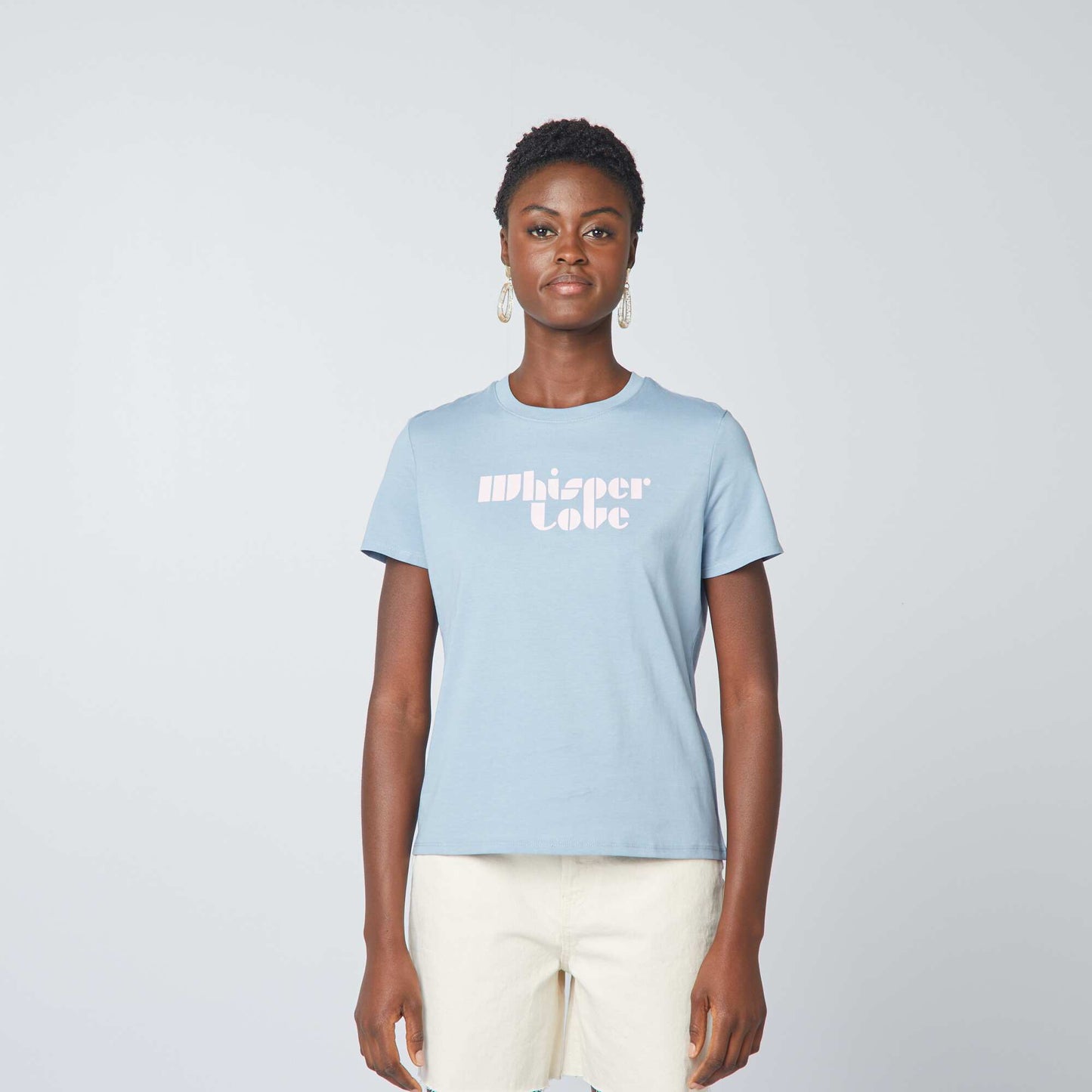 T-shirt en jersey imprimé Bleu foncé