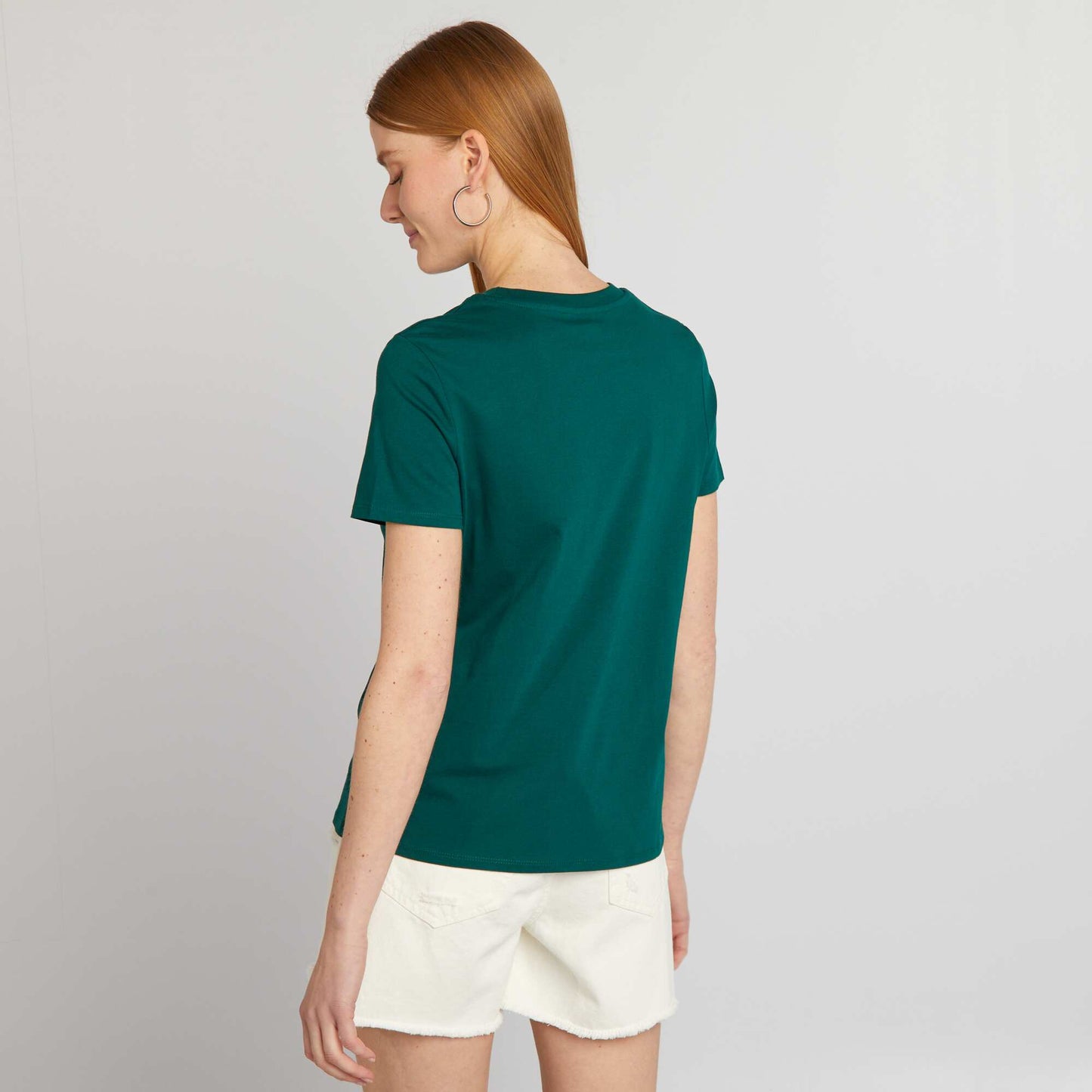 T-shirt en jersey imprimé Vert foncé