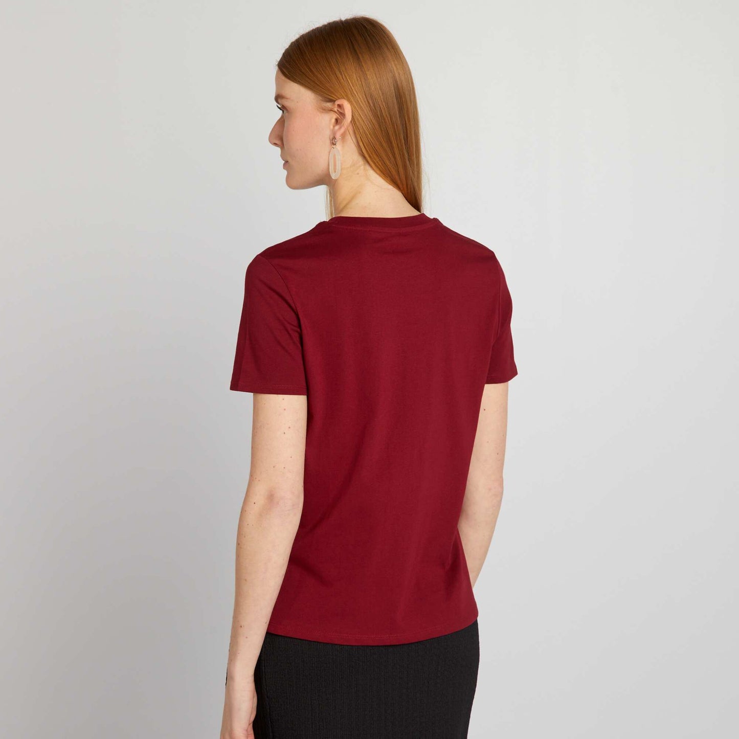 T-shirt en jersey imprimé Rouge bordeaux