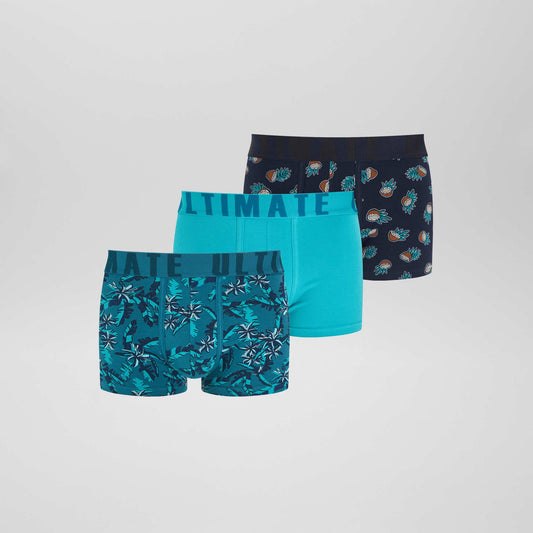 Lot de 3 boxers fantaisie Bleu