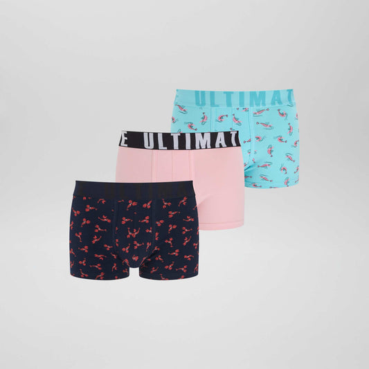 Lot de 3 boxers fantaisie BLEU