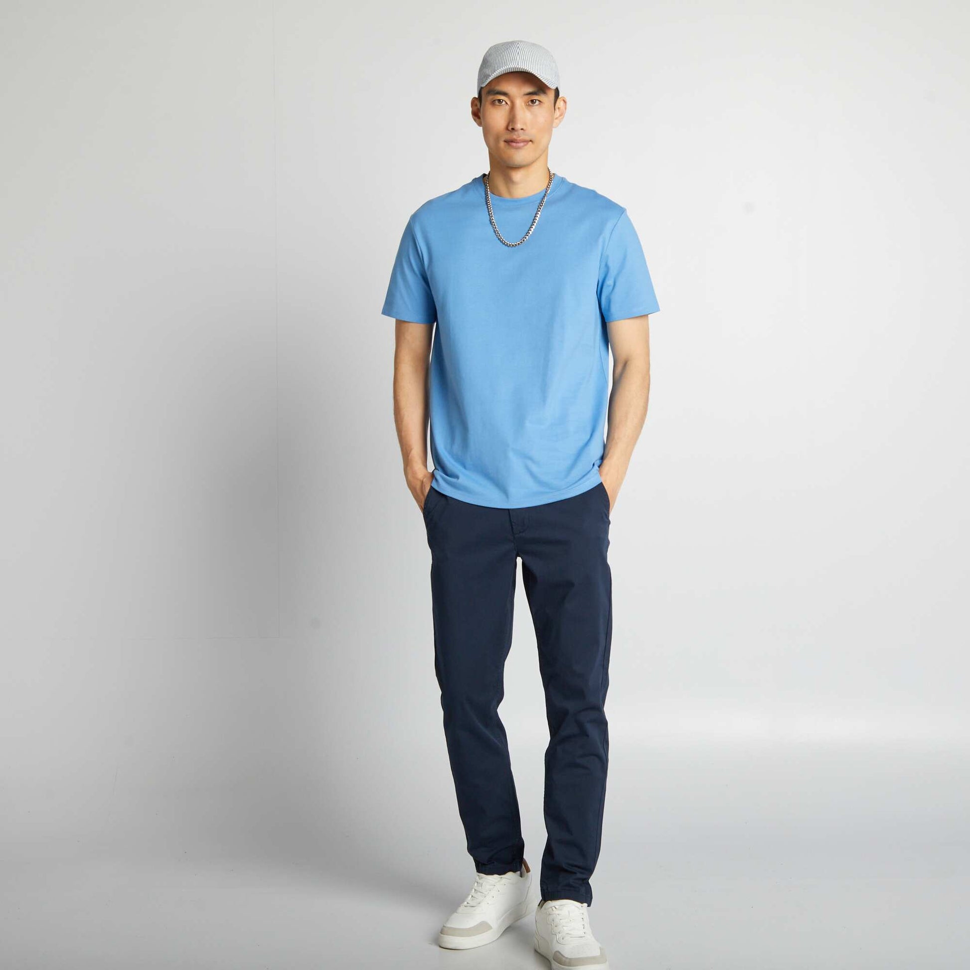 Pantalon chino slim L30 BLEU MARINE