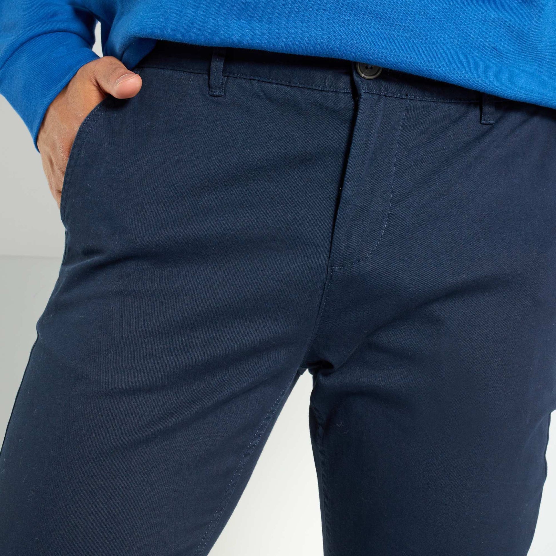 Pantalon chino slim L30 BLEU MARINE