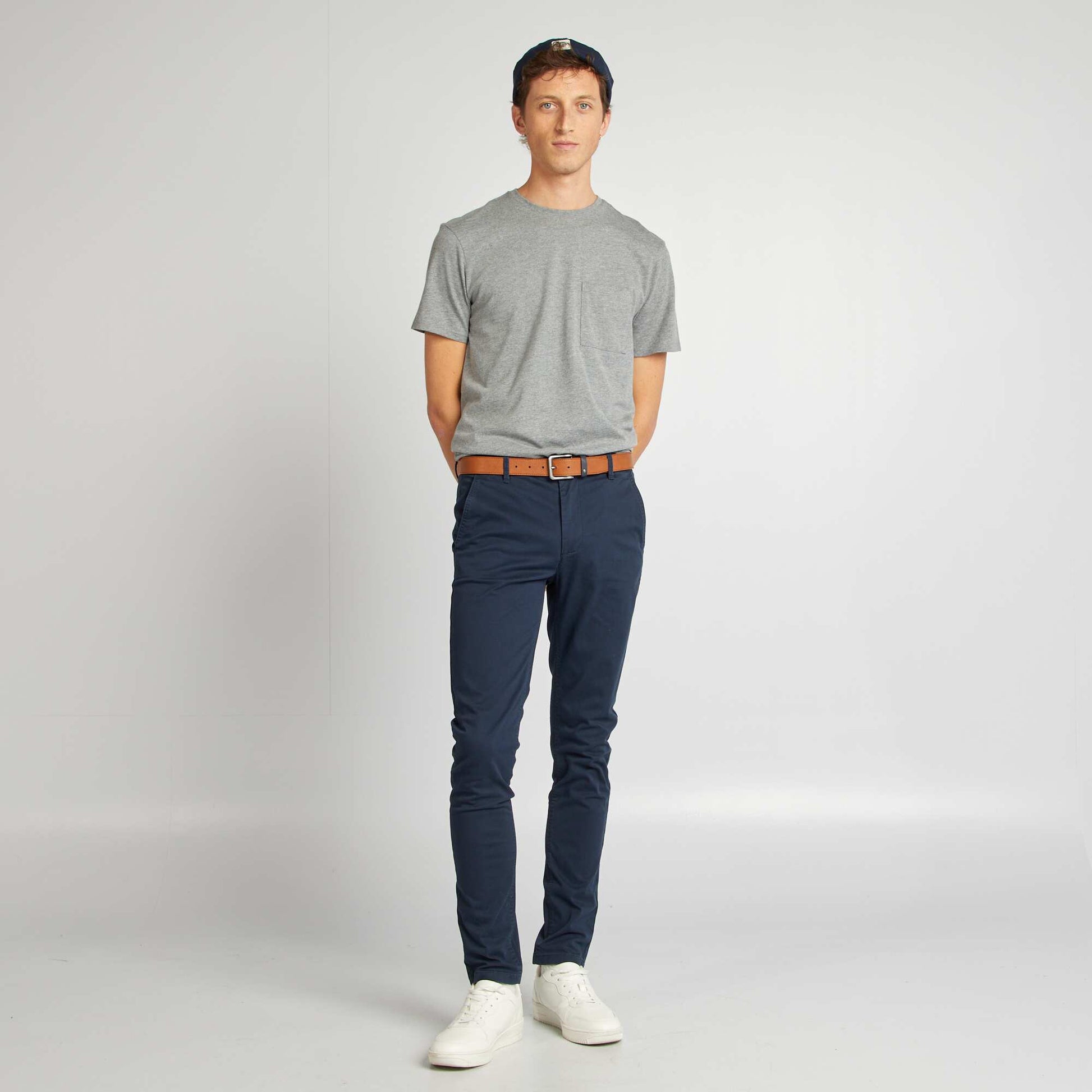Chino skinny L34 BLEU MARINE