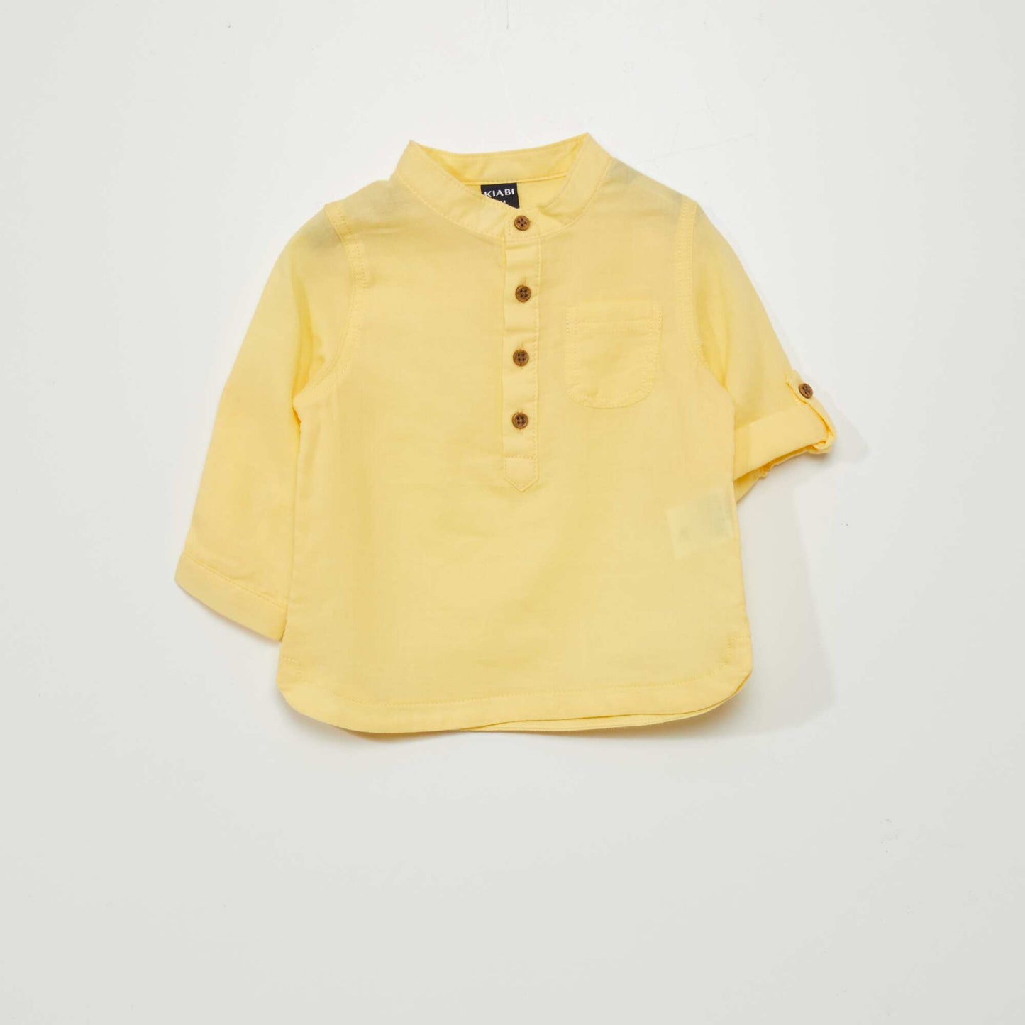 Chemise col tunisien Jaune