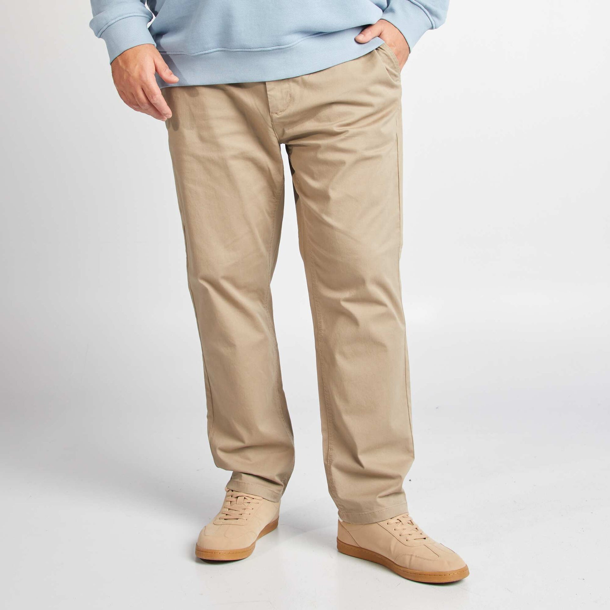 Chino slim en coton stretch - L30 MARRON