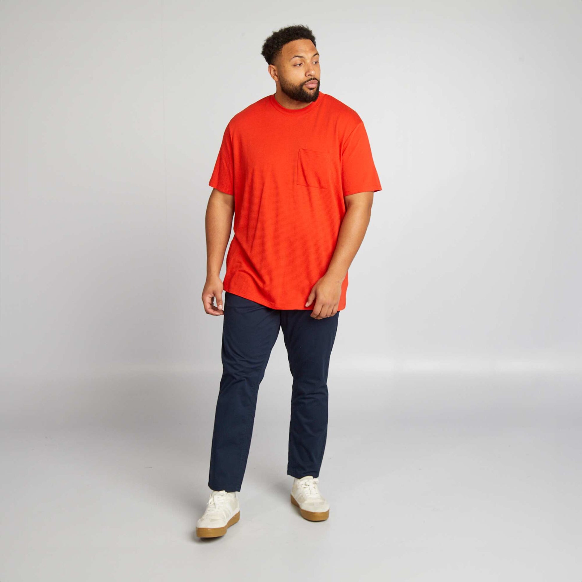 Chino slim en coton stretch - L30 BLEU MARINE