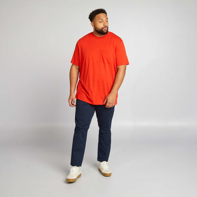 Chino slim en coton stretch - L30 BLEU MARINE
