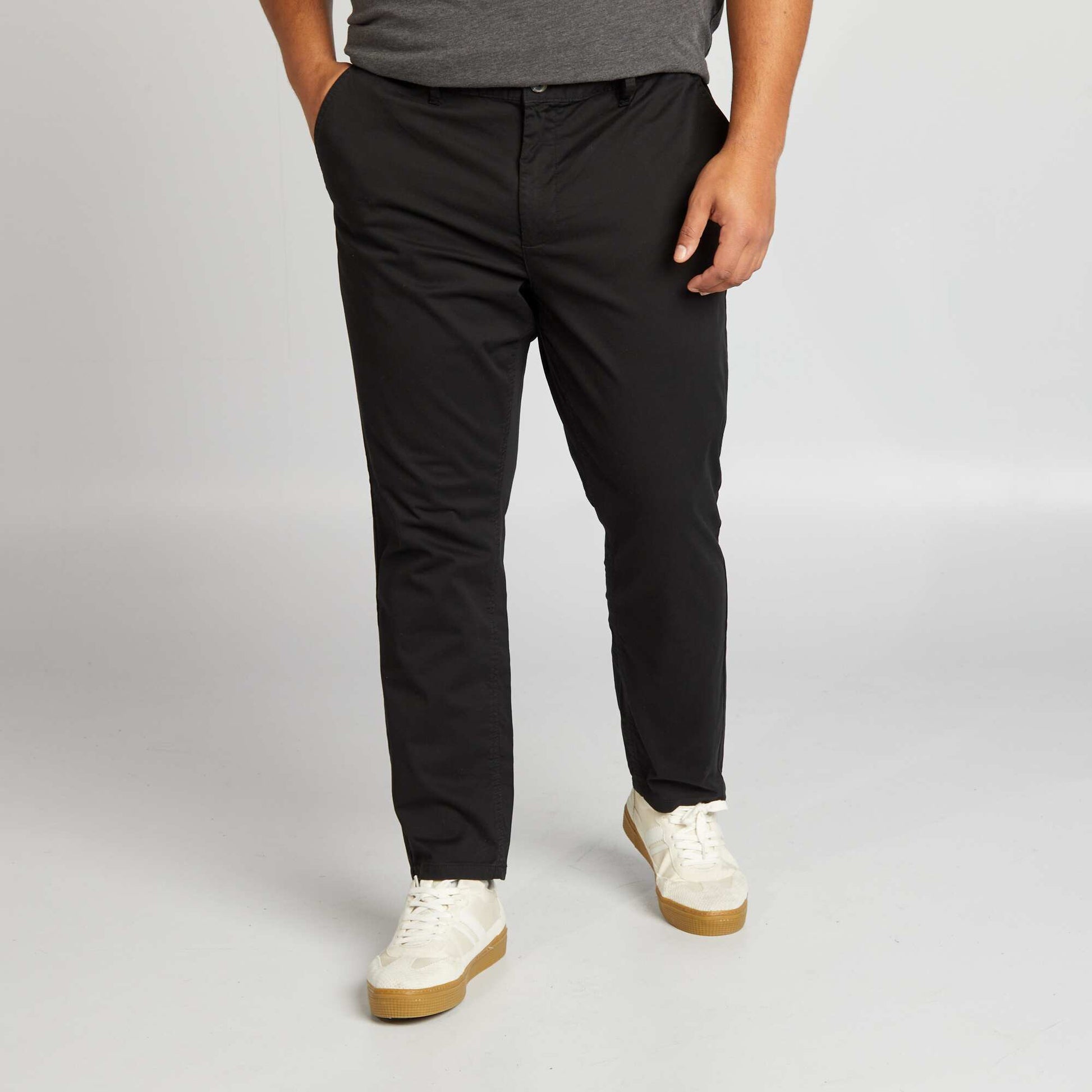 Chino slim en coton stretch - L30 NOIR
