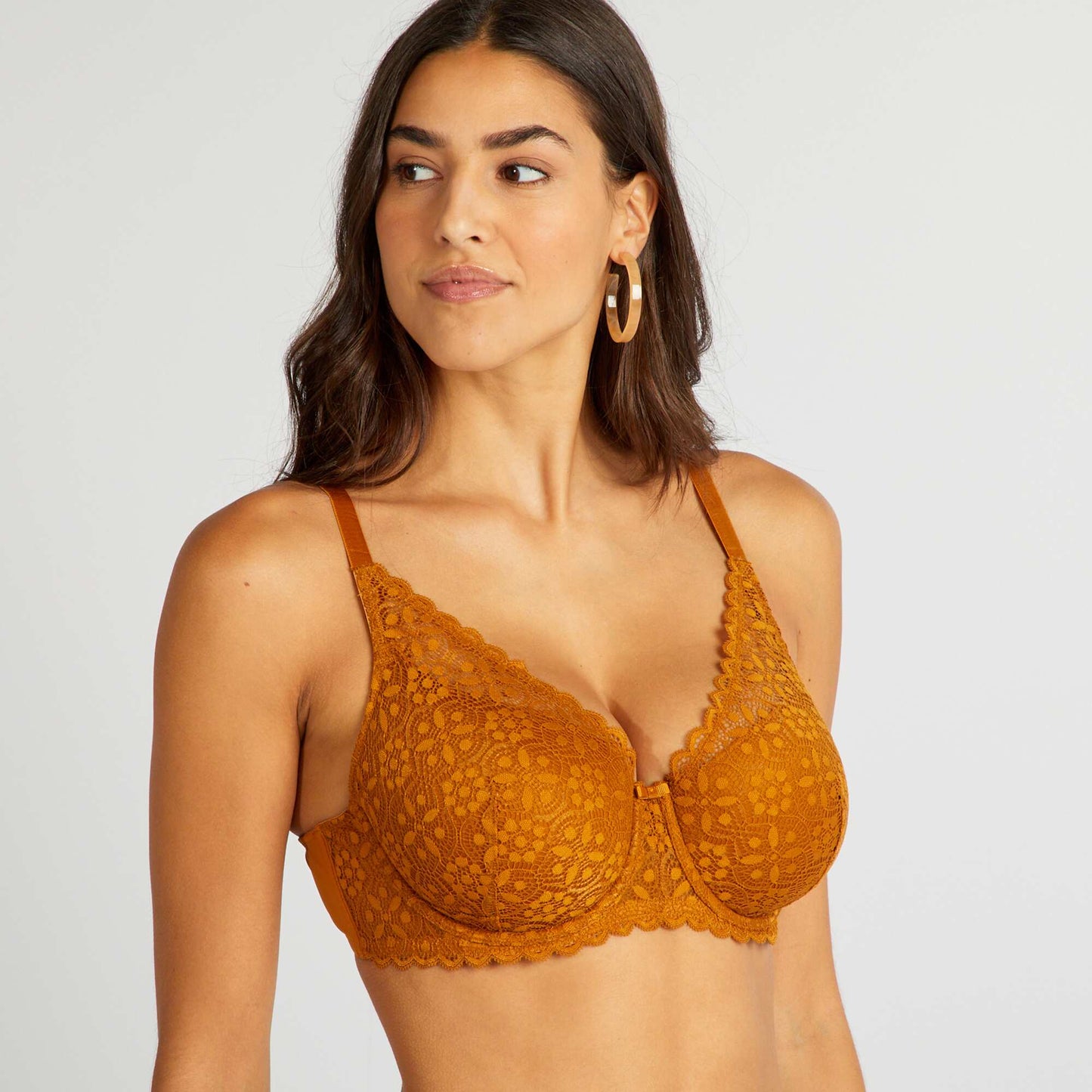 Soutien-gorge paddé bonnet D&E Moutarde