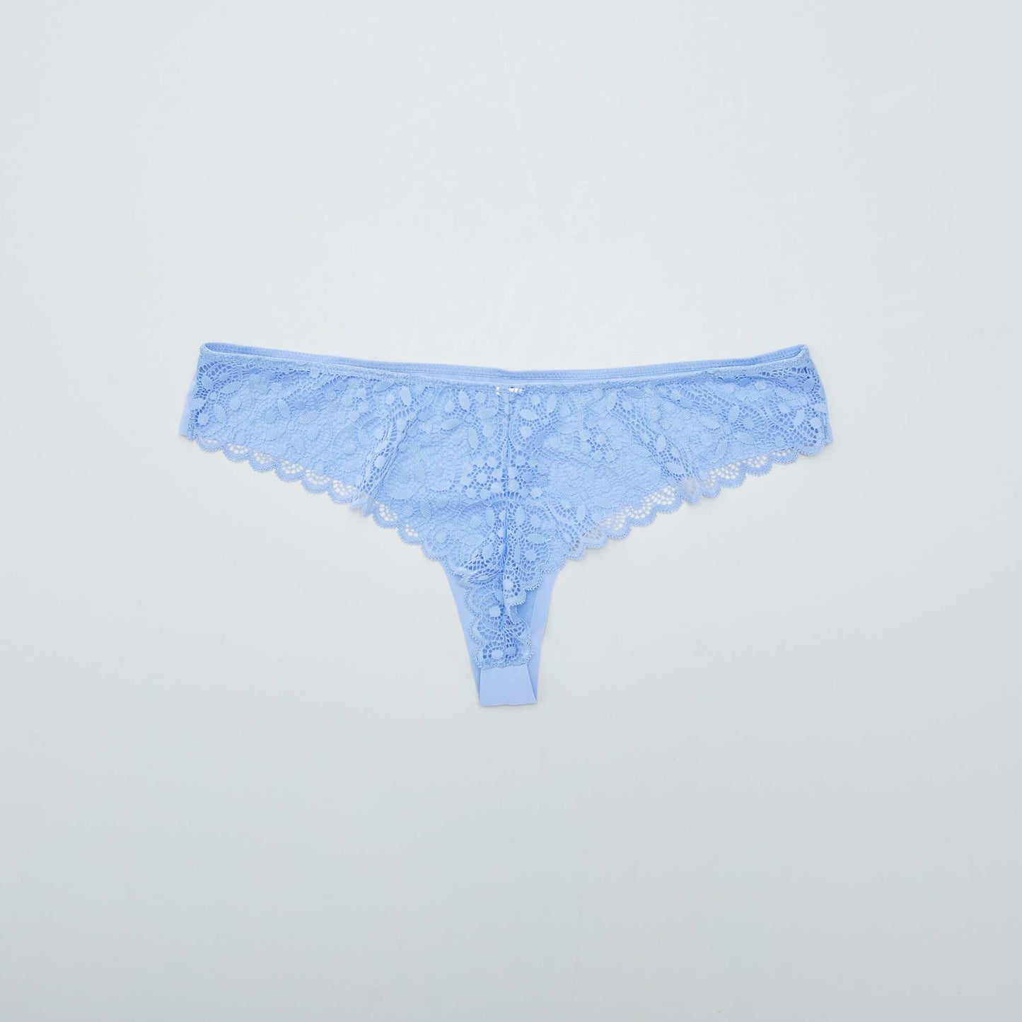 Tanga micro et dentelle Bleu violet