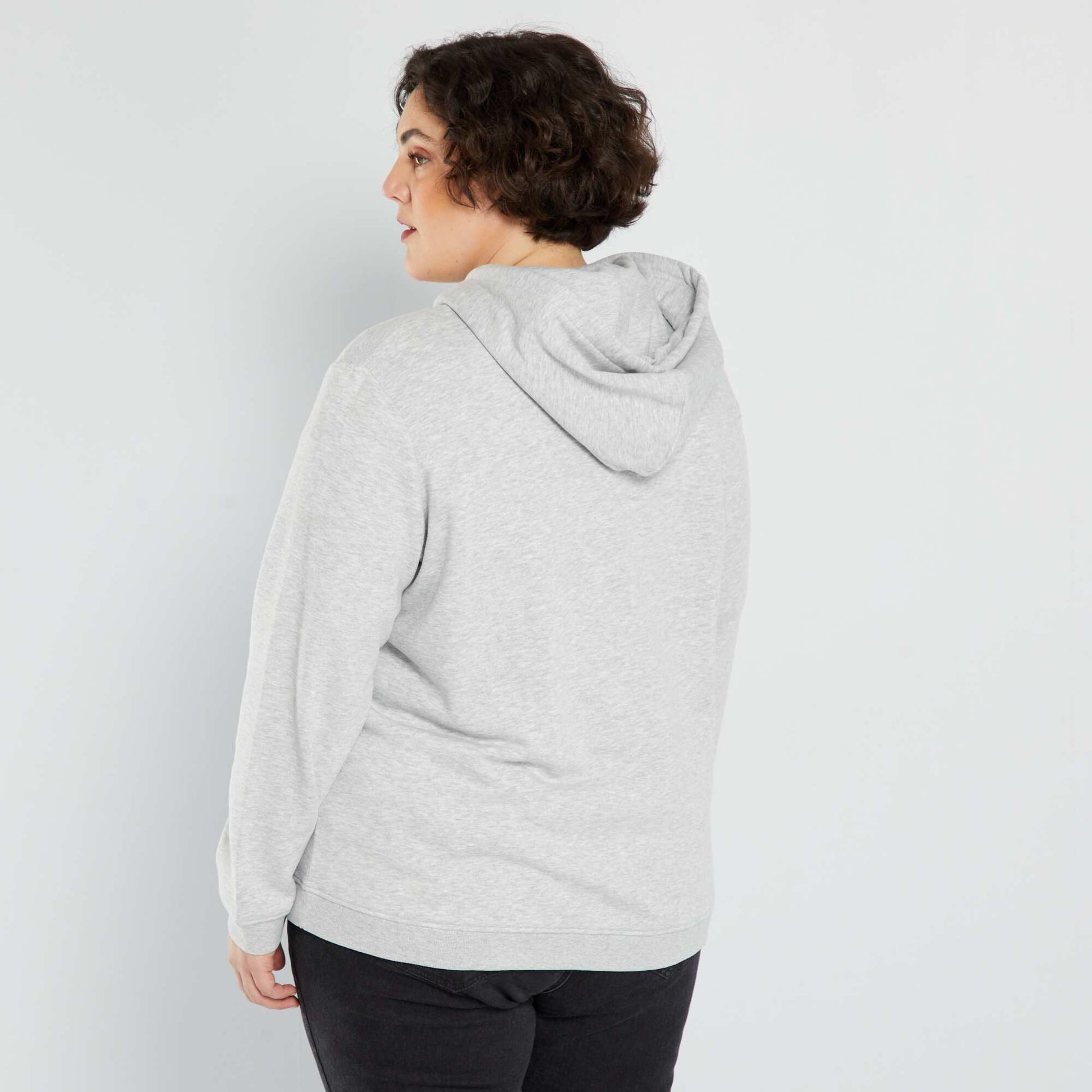 Sweat à capuche en molleton Gris