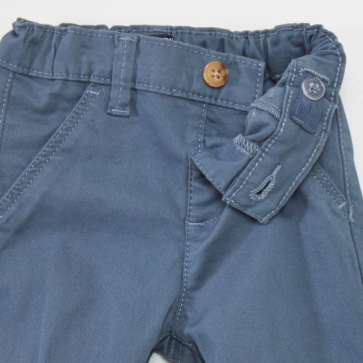 Pantalon chino uni Bleu gris