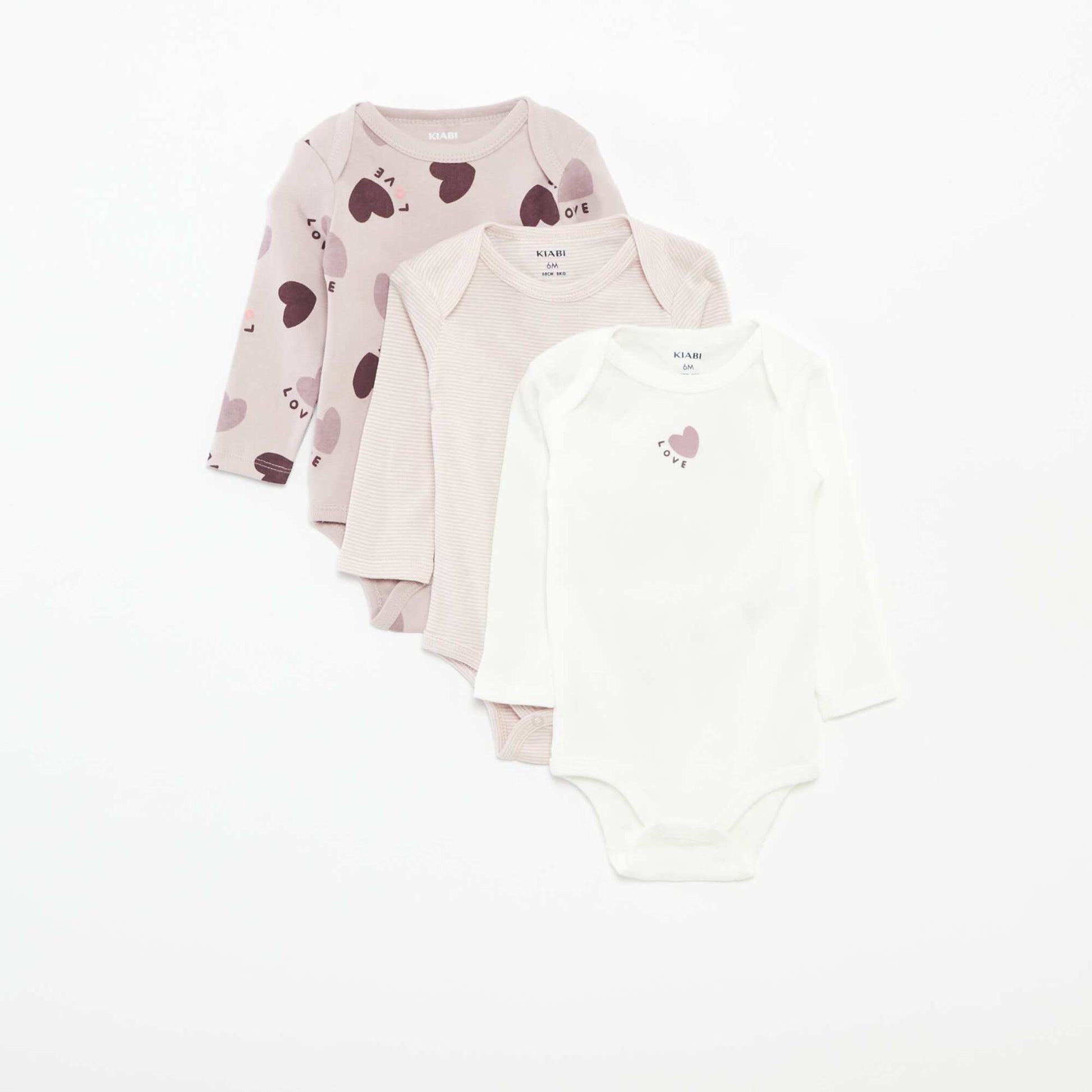 Lot de 3 bodies manches longues VIOLET