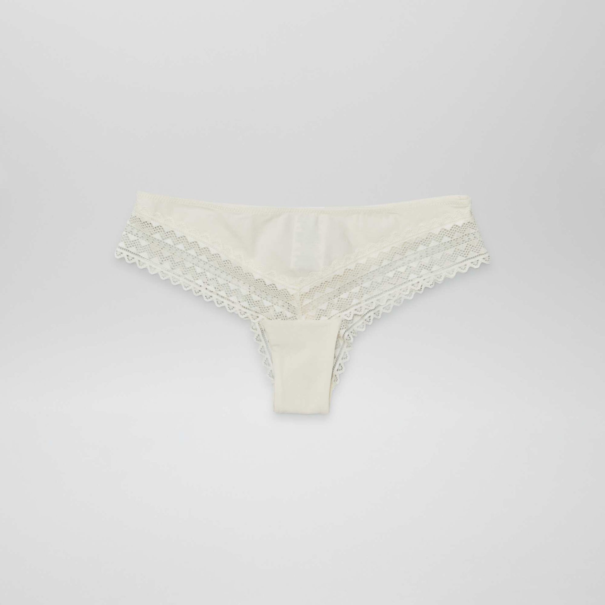Lot de 3 tangas coton et dentelle KAKI