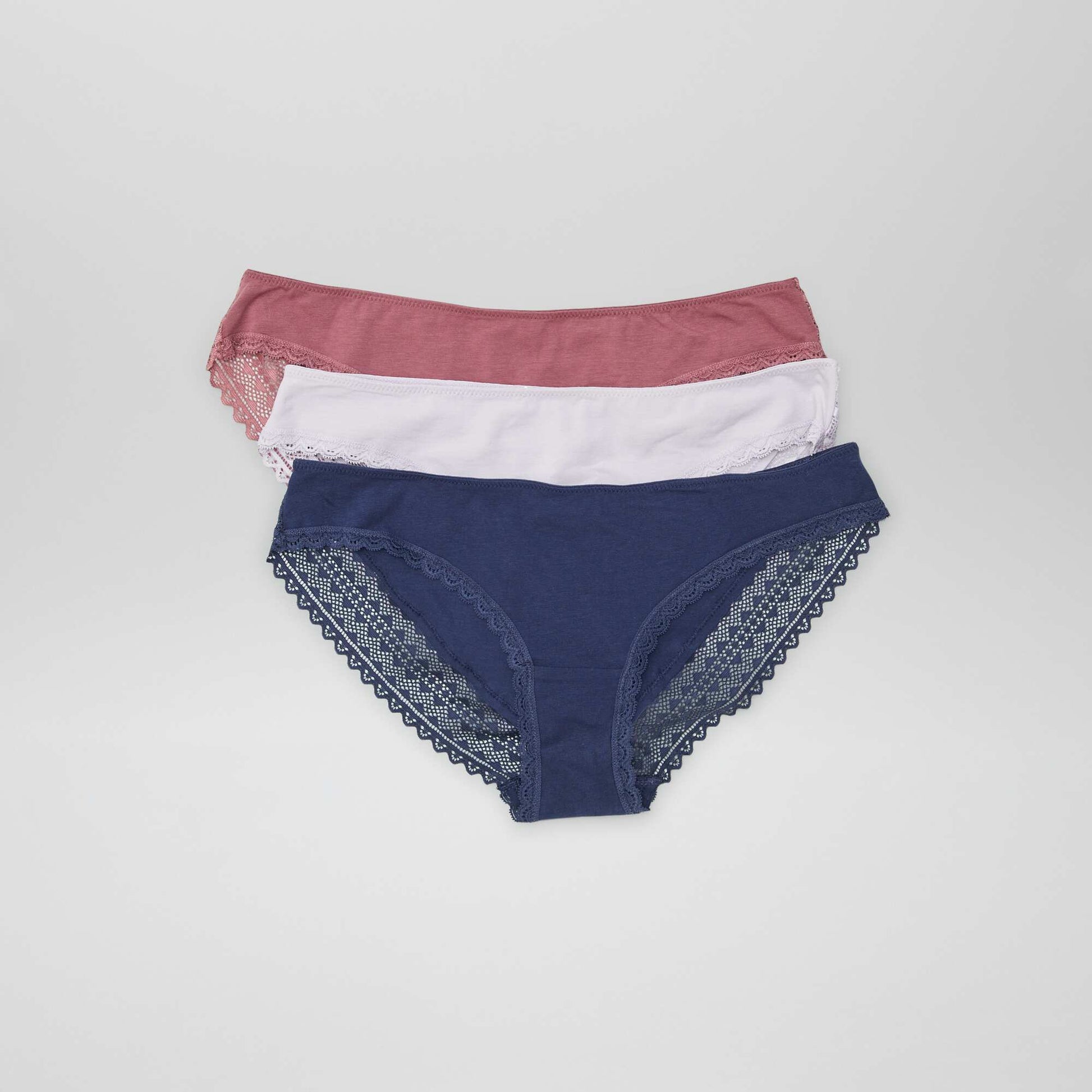 Lot de 3 culottes coton dentelle VIOLET
