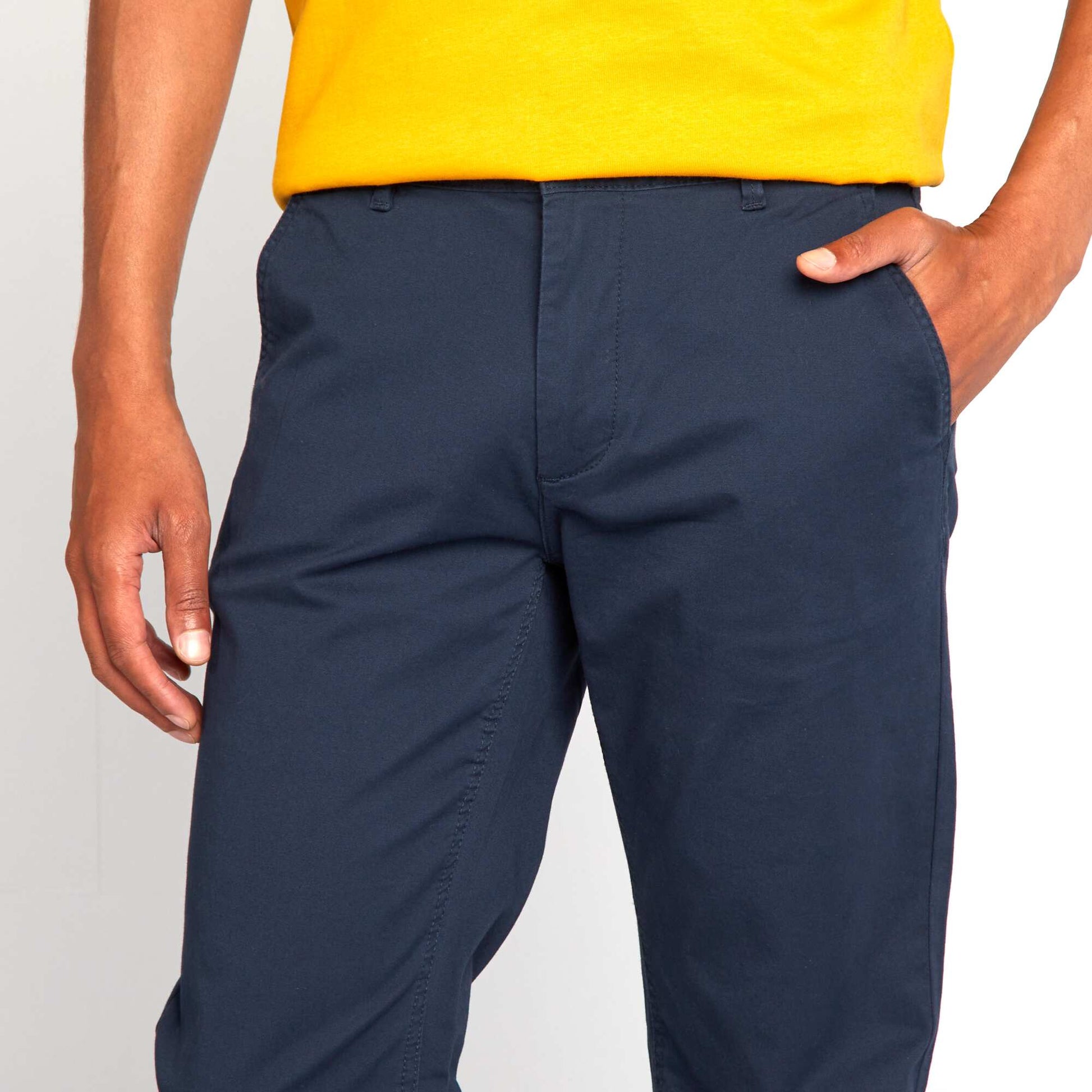 Pantalon chino regular - L32 BLEU MARINE