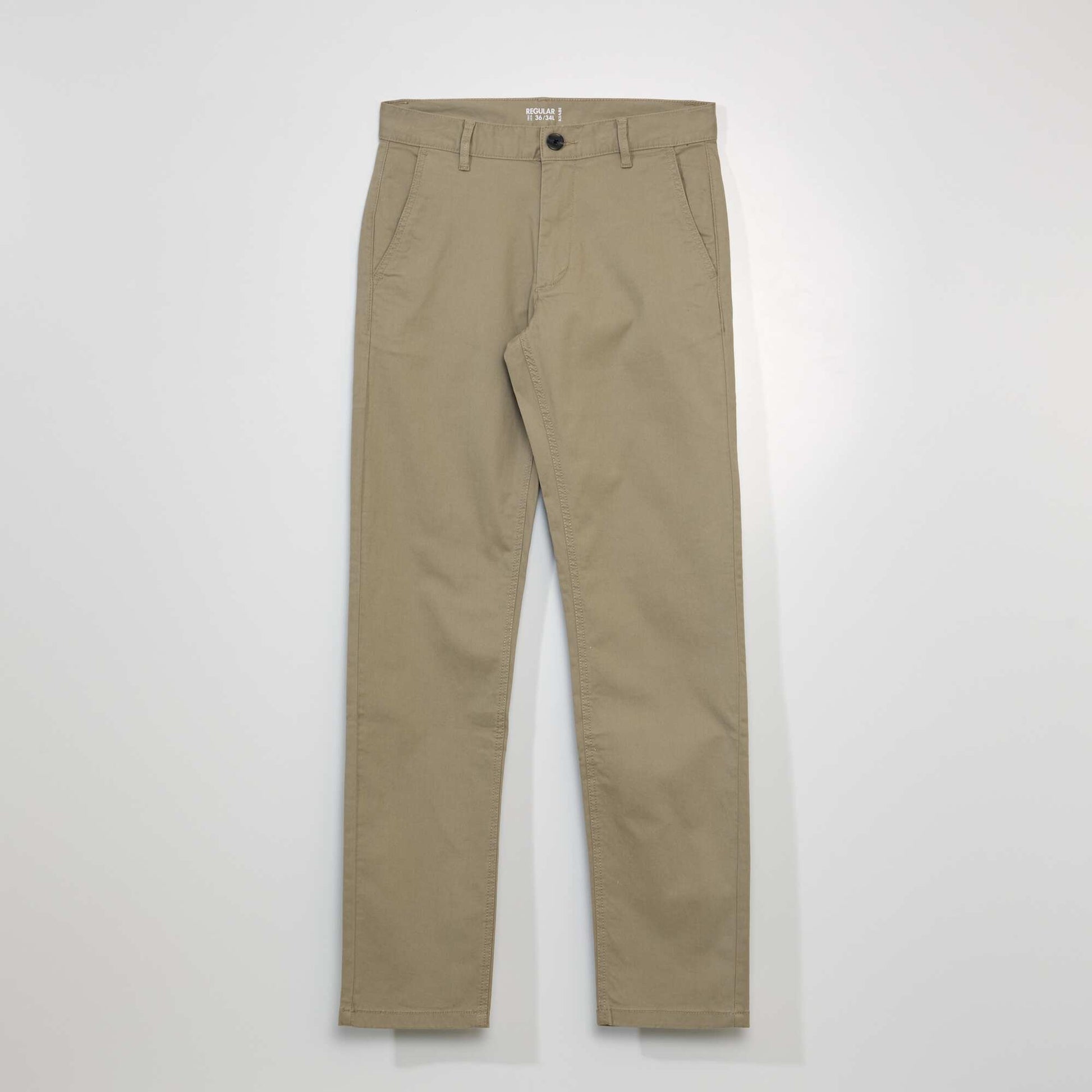 Pantalon chino en coton stretch L34 BEIGE