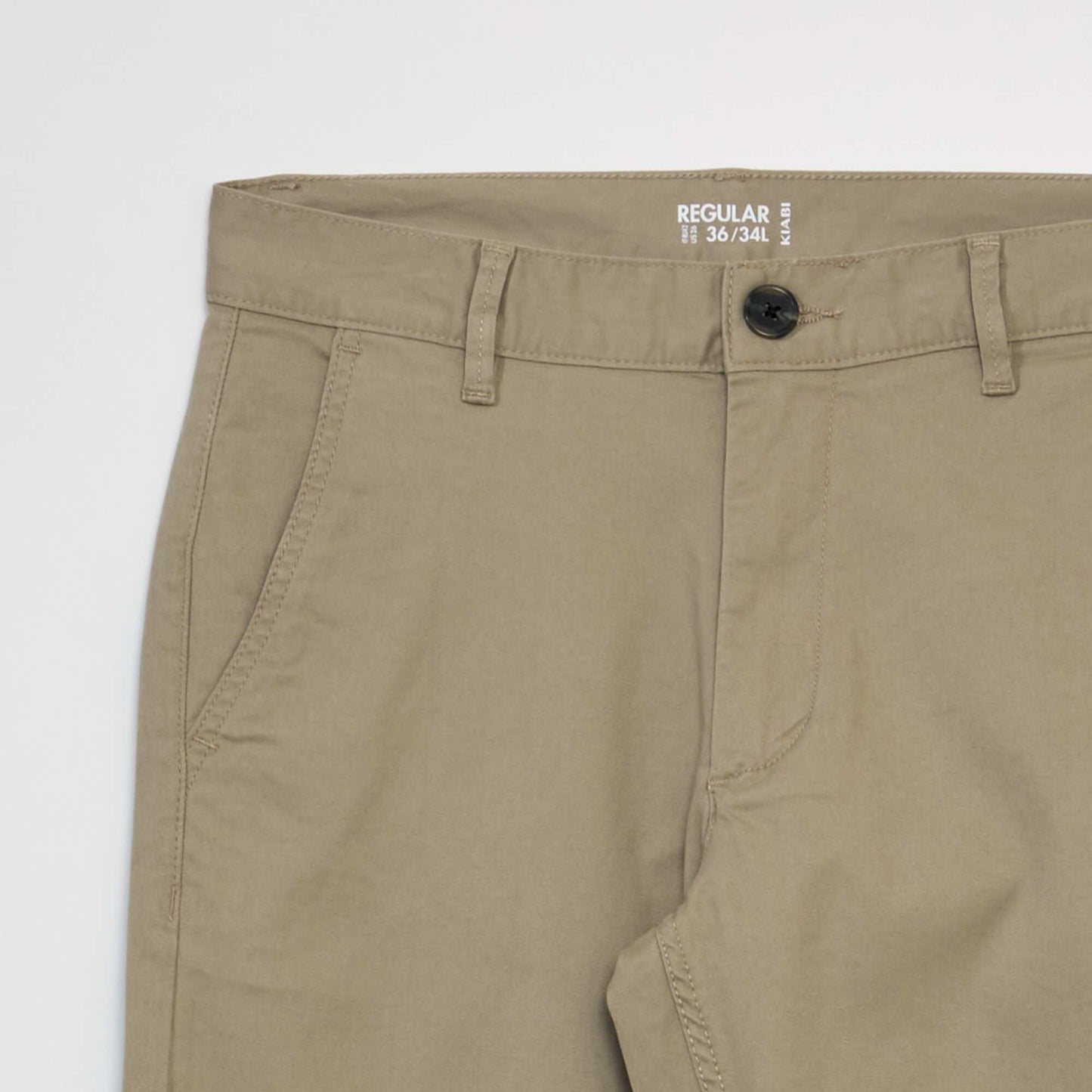Pantalon chino en coton stretch L34 BEIGE