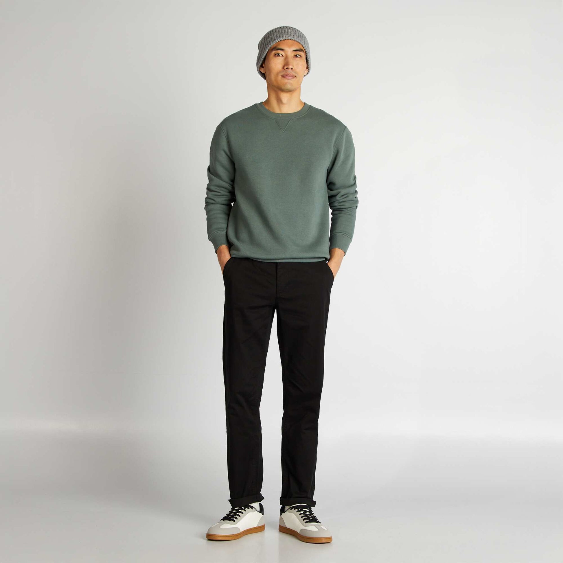Pantalon chino en coton stretch L34 NOIR