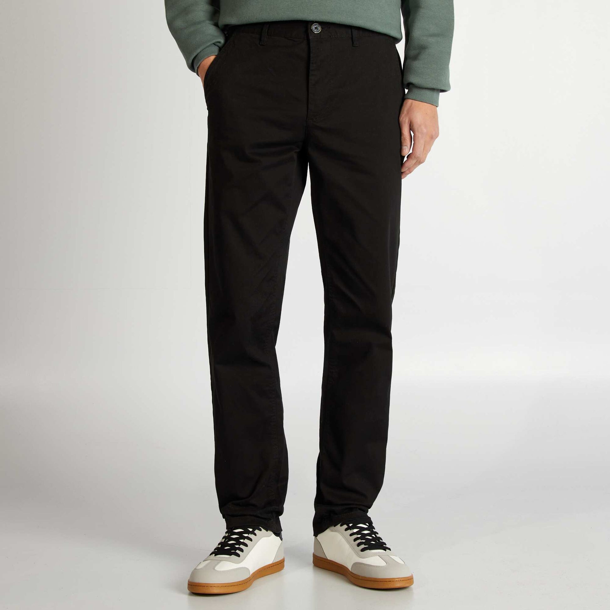 Pantalon chino en coton stretch L34 NOIR